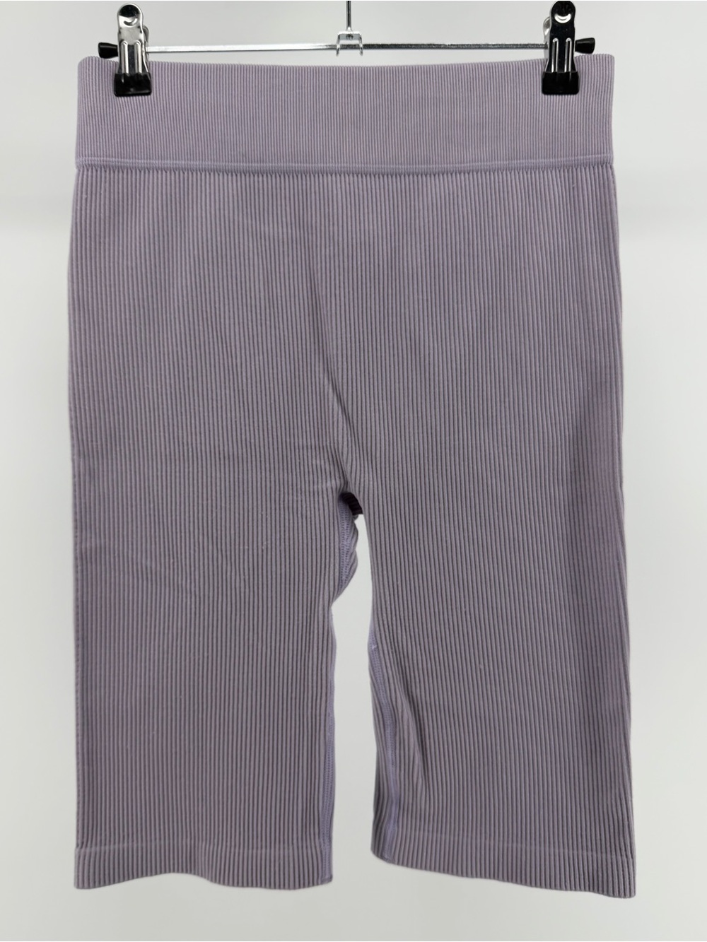 Forever 21 Lavender Ribbed Knit Athletic Athleisure Bike Shorts, Size Large